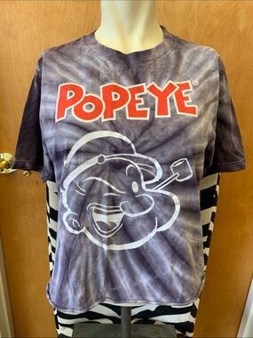 Popeye Tie-Dye Crop Top in Purple